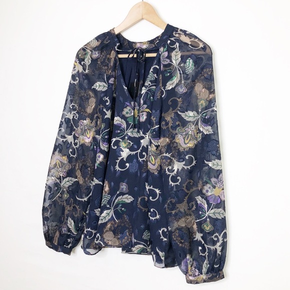 Current Air navy blue floral, print blouse - Picture 9 of 9